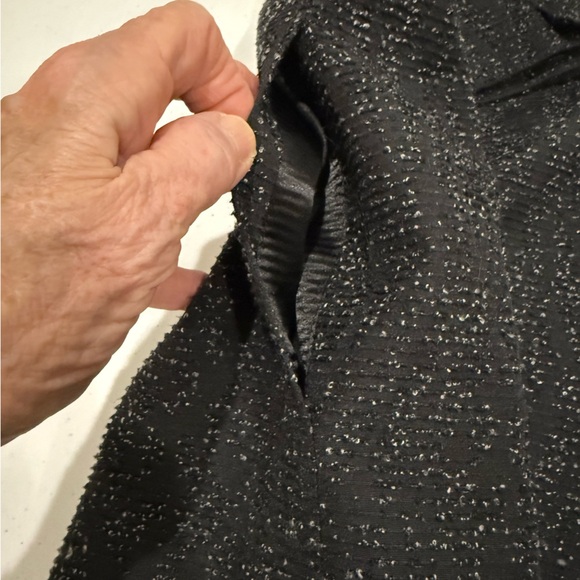 Tahari Long Jacket Black Tweed Duster Office Short Sleeve Career Women’s Size 8 - Picture 7 of 16